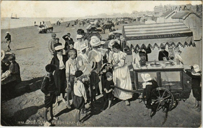 CPA AK carte photo BERCK-PLAGE - La Marchande de Glaces (116913)