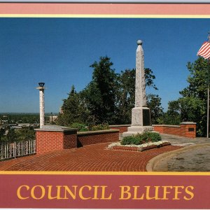 c1970s Council Bluffs, IA Lookout Point Lincoln Monument Granite John Penrod M2