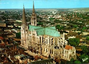 France Chartres Le Cathedrale Aerial View