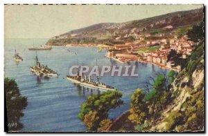 Old Postcard Villefranche sur mer The bay and city views from the ledge Charter