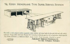 RARE Kirby Monoplane type super aircraft airplane Service Gas Station Bellingham