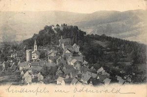 LINDELFELS BERGSTRABE GERMANY-PANORAMA~1906 YERLAG ODENWALDER PHOTO POSTCARD