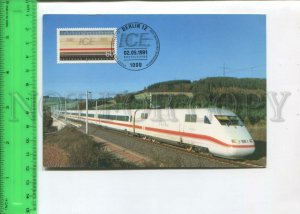 466951 1989 Germany high-speed train special cancellation ICE Berlin maximum