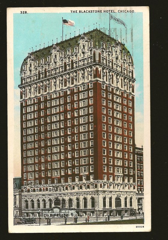 USA Postmark 1929 Chicago ILL The Blackstone Hotel Chicago Postcard