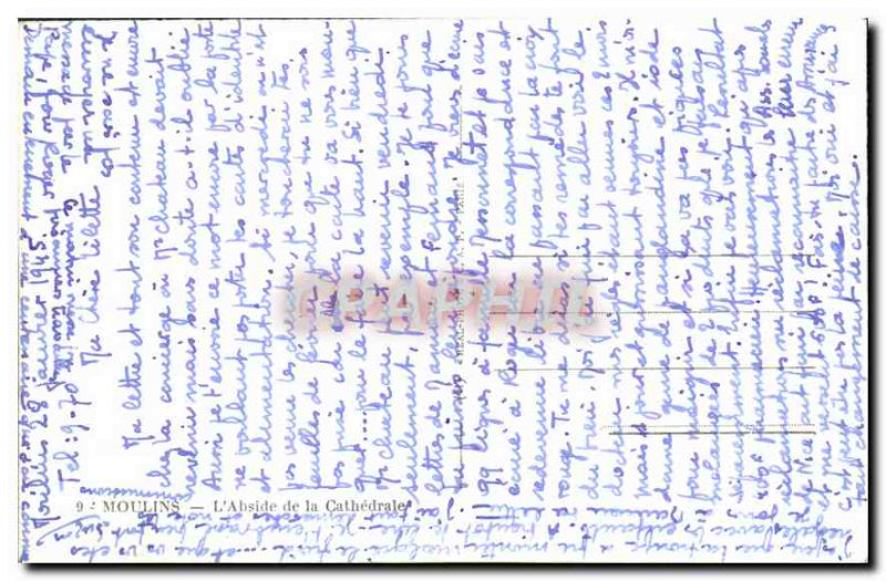 Old Postcard Moulins The Apse of the Cathedral