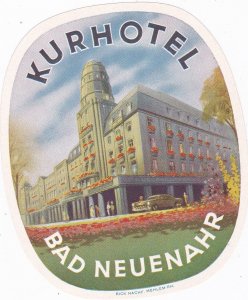 Germany Bad Neuenahr Kurhotel Vintage Luggage Label sk3498