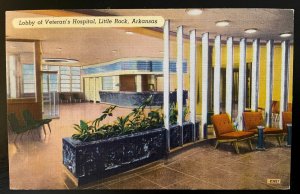 Vintage Postcard 1950 Veteran's Hospital, Lobby, Little Rock, Arkansas (AR)