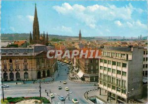 Modern Postcard Mulhouse (Haut Rhin) The Europe Square Rue du Sauvage and the...