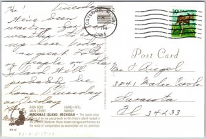 1994 Mackinac Island Michigan Arch Rock Main Street Grand Hotel Posted Postcard