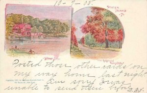 SILVER LAKE & OLD RICHMOND TURNPIKE STATEN ISLAND NEW YORK POSTCARD 1905