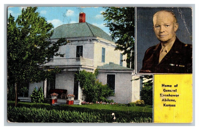 Postcard KS Home Of General Eisenhower Abilene Kansas Vintage Standard View Card 