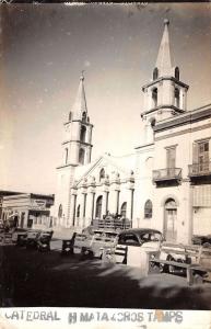 Tamaulipas Mexico Cathedral Scene Real Photo Antique Postcard K13168 