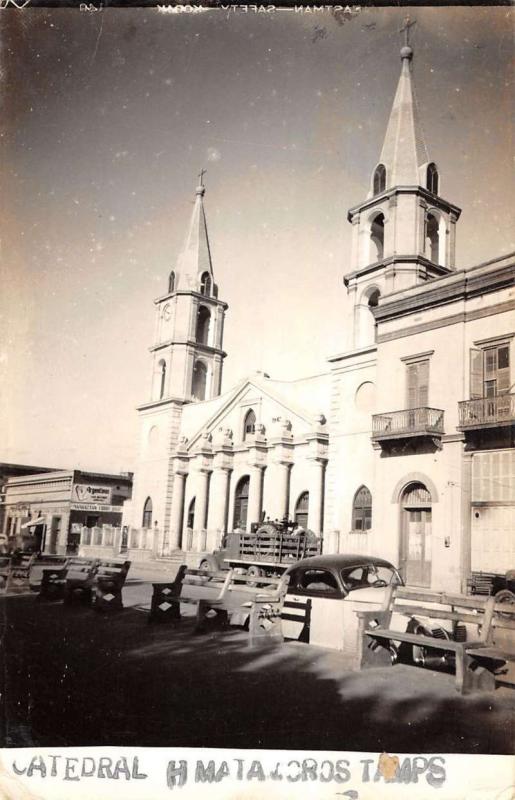 Tamaulipas Mexico Cathedral Scene Real Photo Antique Postcard K13168 