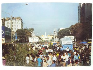 The Flower Market in Tet Days Ho Chi Minh City Vietnam Vintage Postcard 1980s