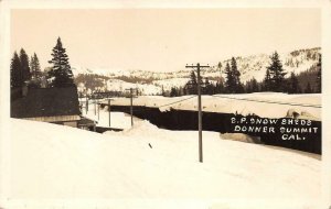 RPPC S.P. SNOWSHEDS Railroad Donner Summit, CA Tahoe c1930s Vintage Postcard