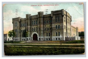 Vintage 1909 Postcard US Army Armory Building Minneapolis Minnesota