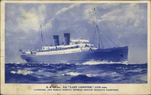 B&L Line Steamship SS Lady Leinster c1915 Postcard