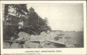 Grove Beach CT Looking East c1905 Postcard