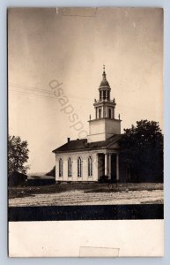 J87/ Atwater Ohio RPPC Postcard c1910 Church Building Portage County 1050