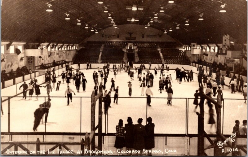 Real Photo Postcard Interior of the Ice Palace at Broadmoor in Colorado Springs