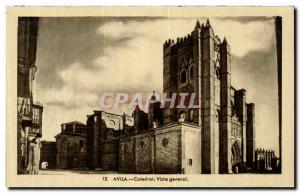 Old Postcard Catedral Avila Vista general