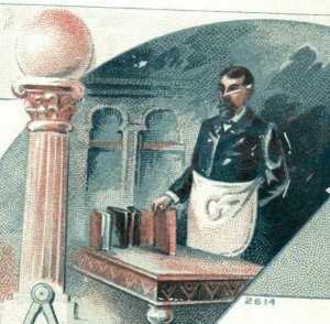 1870s-80s Victorian Scrap Mason Masonic Temple Masons Fab! P215