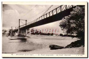 Ancenis Old Postcard Suspension Bridge Basically Ancenis