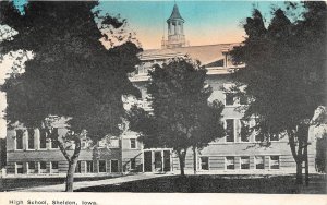 G28/ Sheldon Iowa Postcard c1910 High School Building