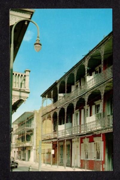 LA Royal St lace Balcony New Orleans Louisiana Postcard Carte Postale PC