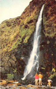 US53 UK real photo Wales Tresaith the Beach waterfall