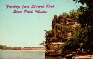 Illinois Starved Rock State Park Greetings Showing Starved Rock 1970