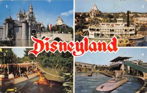 DISNEYLAND Anaheim California 1950s Postcard magic Kingdom Multiview Castle Sub