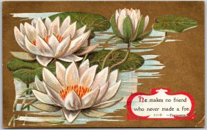 Flower Water Lilies Greetings And Wishes Card Postcard