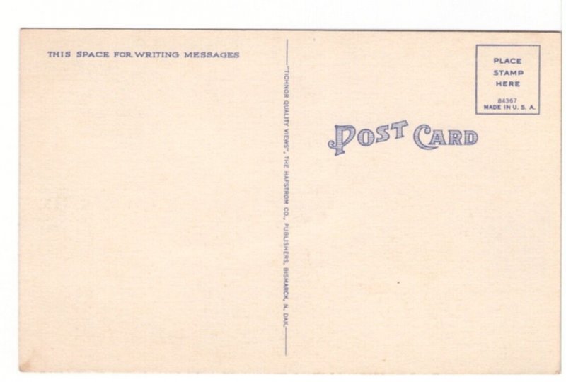 Trailing Range Cattle, Submarginal Area, North Dakota Vintage Linen Postcard