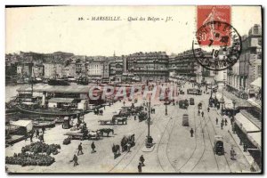 Old Postcard Marseille Quai Des Belges Charter