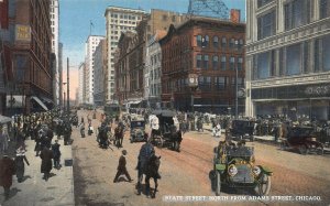 State Street, North From Adams Street, Chicago, Early Postcard, Unused