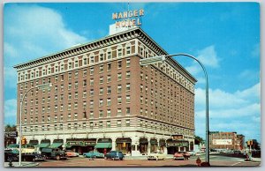 Vtg Grand Rapids Michigan MI Manger Hotel Street View 1950s Postcard