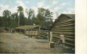 A Maine Logging Camp Unused Antique Postcard E10