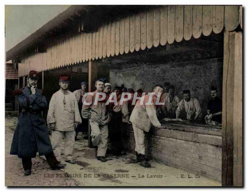 Postcard Old Army Barracks The laundry