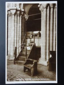 Norfolk NORWICH CATHEDRAL The Bishops Throne Old RP Postcard