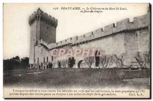 Old Postcard Beaucaire Chateau seen from Mont Saint Louis in front of the dun...