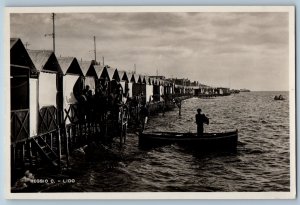 Reggio Calabria Italy Portugal Postcard Lido Beach View c1930's RPPC Photo