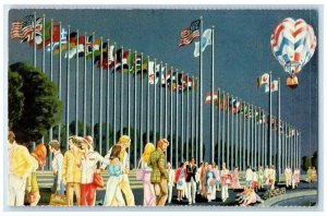 1982 Worlds Fair Court Flags Festive International Knoxville Tennessee Postcard