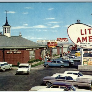 c1960s Little America WY Travel Center Sharp Chrome Photo Sinclair Gas Sign A198