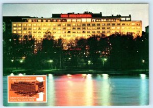 HELSINKI, FINLAND ~ Night View HOTEL INTERCONTINENTAL 1978 ~ 4x6 Postcard