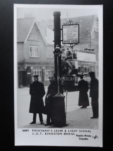 Tram POINTMANS LEVER & LIGHT SIGNAL AT KINGSTON BR Pamlin Print Postcard M495