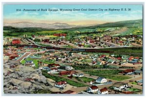 c1940 Panorama Great Coal District City Rock Springs Wyoming WY Vintage Postcard