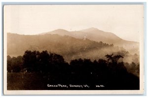 c1920's Green Peak Mountain Dorset Vermont VT RPPC Photo Unposted Postcard 