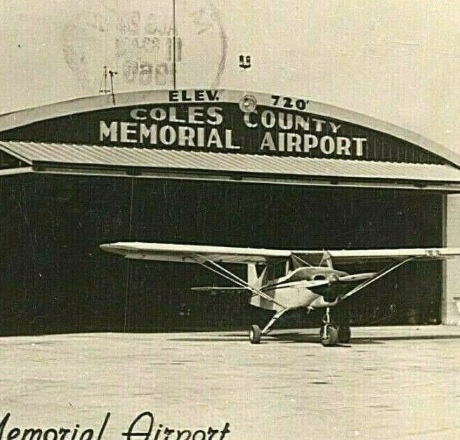 1960s Coles County Memorial Airport Cessna Plane Illinois Postcard