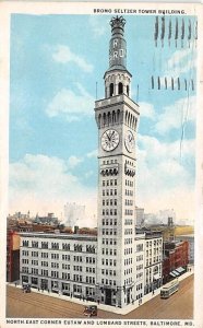 Bromo Seltzer Tower Building Baltimore, Maryland, USA Medical 1925 postal mar...